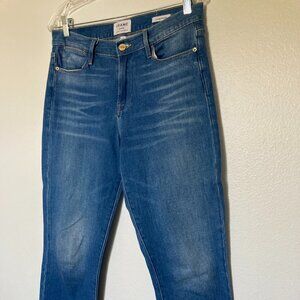 FRAME Studded Cropped Bootcut Jeans